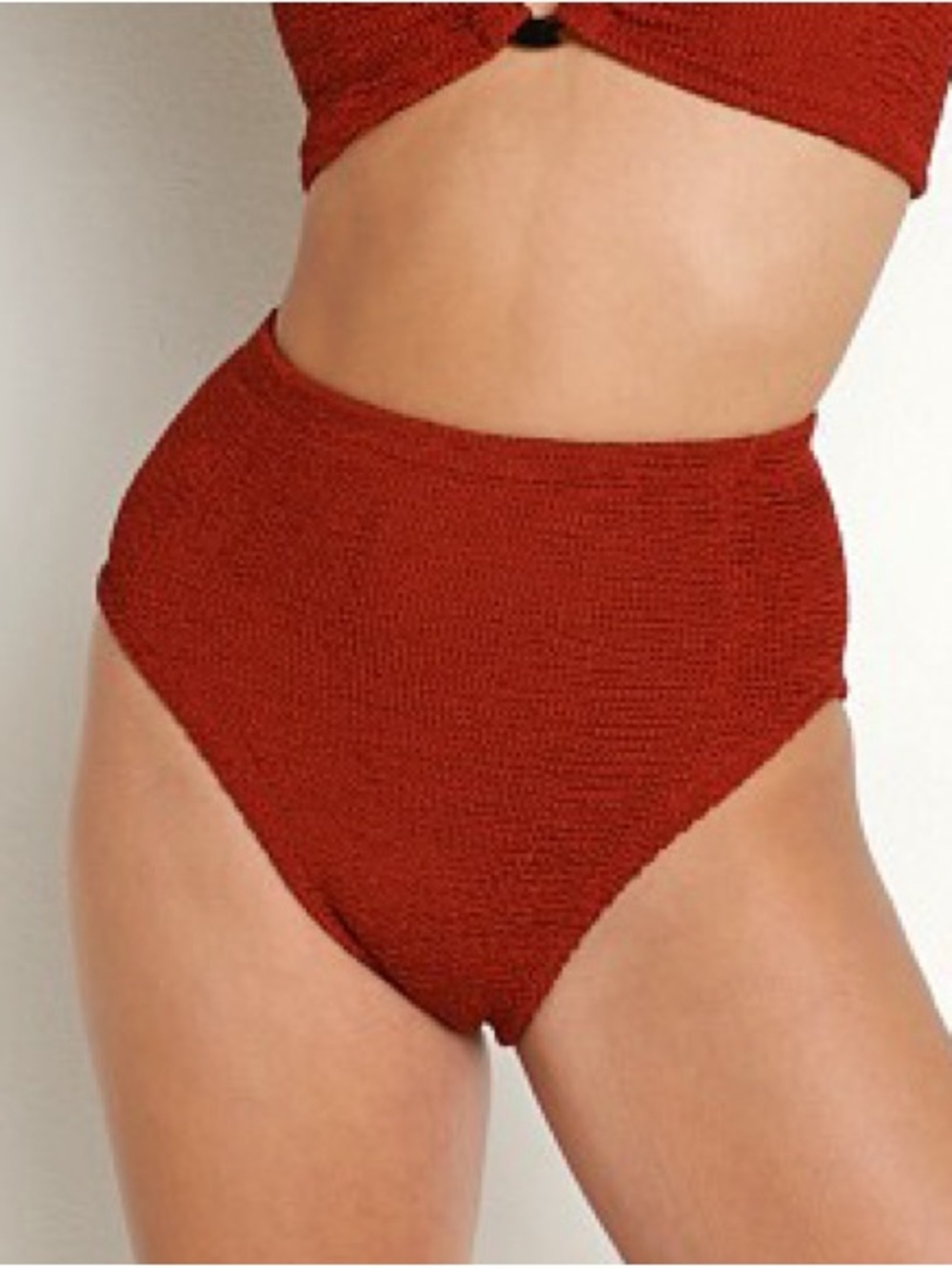New Hunza G Bikini *Bottoms Only* Metallic Chestnut Burgundy High Waisted Nadine